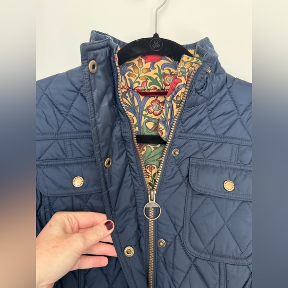 Barbour William Morris Navy Quilted Utility Jacket - 12 / L - Picture 2 of 11
